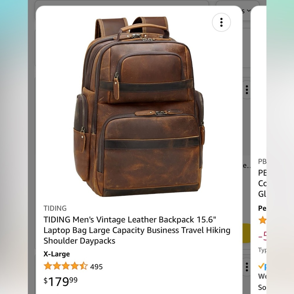 Leather backpack